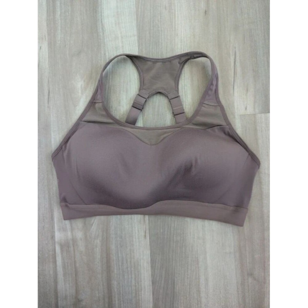Gymshark High Support Open Racerback Sports Bra in Brown, Large (D4)